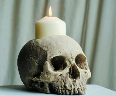 ravens Alley original Custom Hand Poured Resin Skull Candle Holder