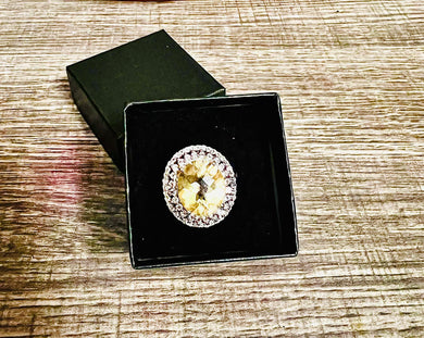 Women's .925 Turkish Sterling Silver, 6 Carat Citrine and .96 Carat Topaz Size 6